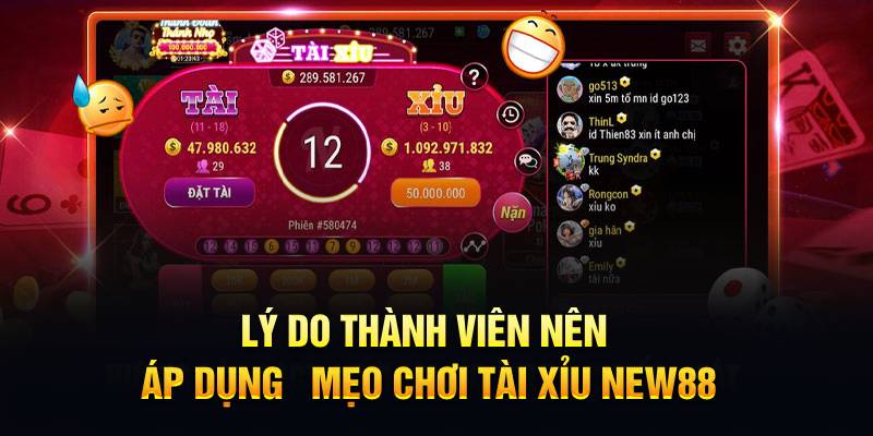 Lý do thành viên nên áp dụng mẹo chơi tài xỉu New88